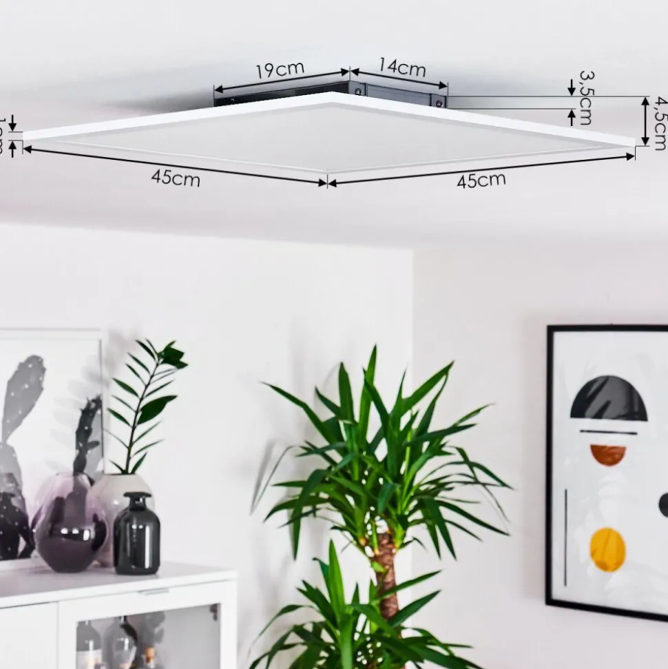 Plafonnier Gallitos Led Blanc, 1 Lumiere, Telecommandes, Changeur De Couleurs
