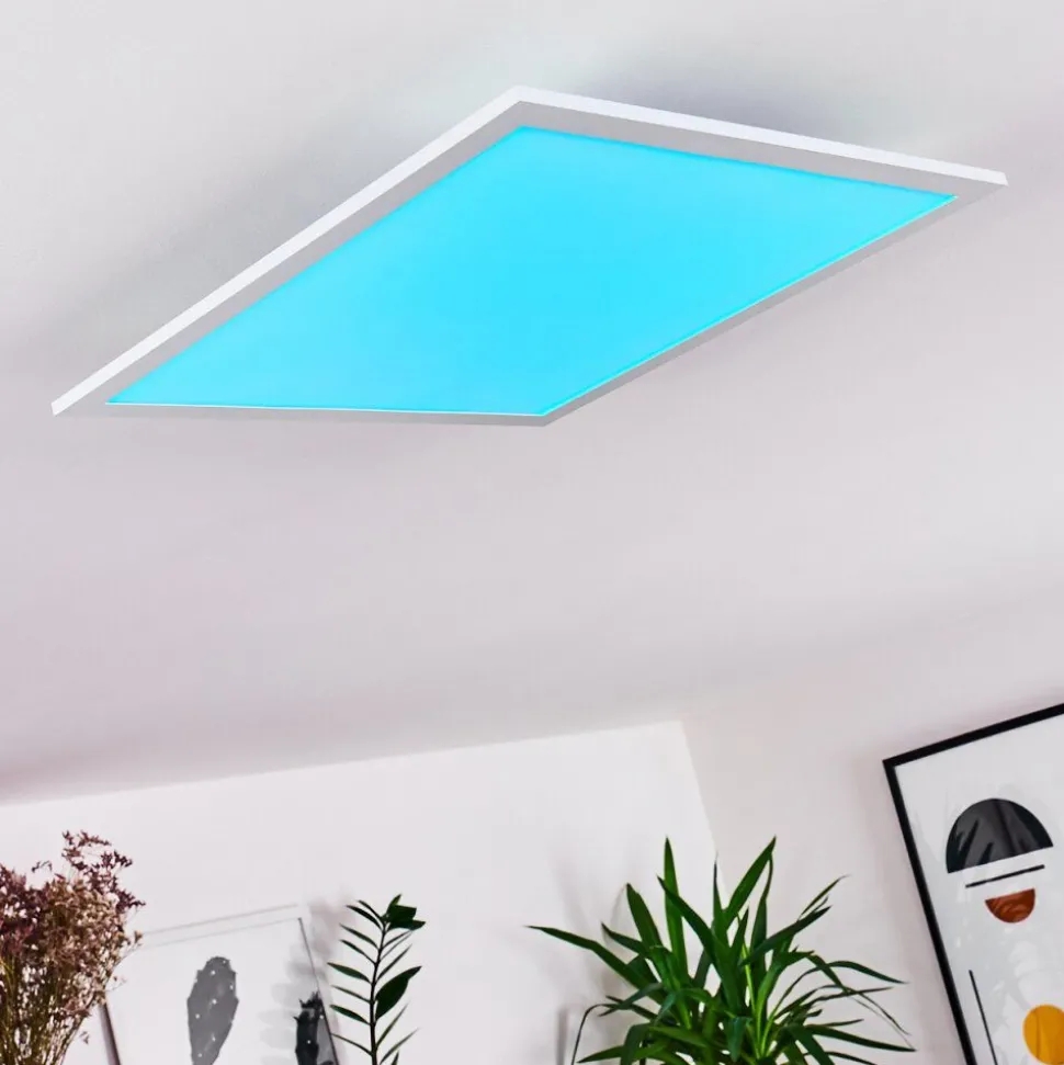 Plafonnier Gallitos Led Blanc, 1 Lumiere, Telecommandes, Changeur De Couleurs