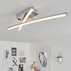 Plafonnier Georgina Led Chrome, 2 Lumieres