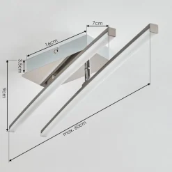 Plafonnier Georgina Led Chrome, 2 Lumieres