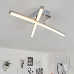 Plafonnier Georgina Led Chrome, 2 Lumieres