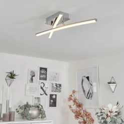 Plafonnier Georgina Led Chrome, 2 Lumieres