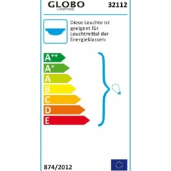 Plafonnier Globo Vranos Acier Inoxydable, Argente, Blanc, 2 Lumieres