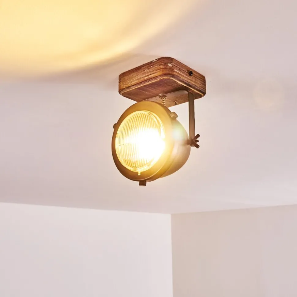 Plafonnier Glostrup Brun, Acier Inoxydable, 1 Lumiere