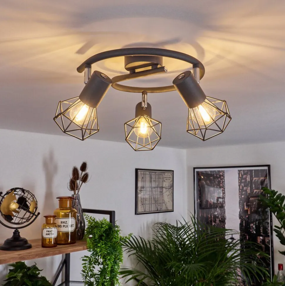 Plafonnier Gullspang Anthracite, Chrome, 3 Lumieres