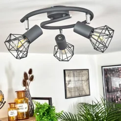 Plafonnier Gullspang Anthracite, Chrome, 3 Lumieres