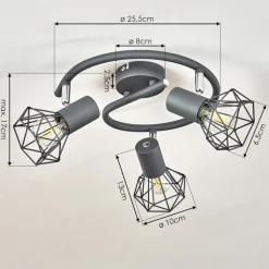 Plafonnier Gullspang Anthracite, Chrome, 3 Lumieres
