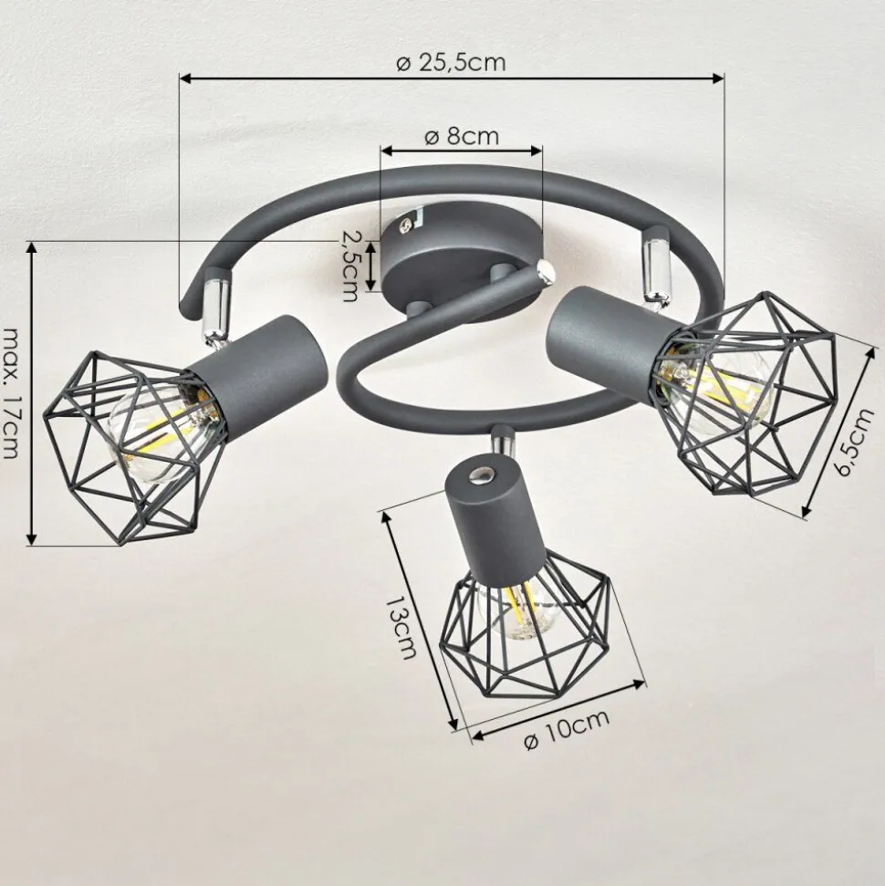 Plafonnier Gullspang Anthracite, Chrome, 3 Lumieres