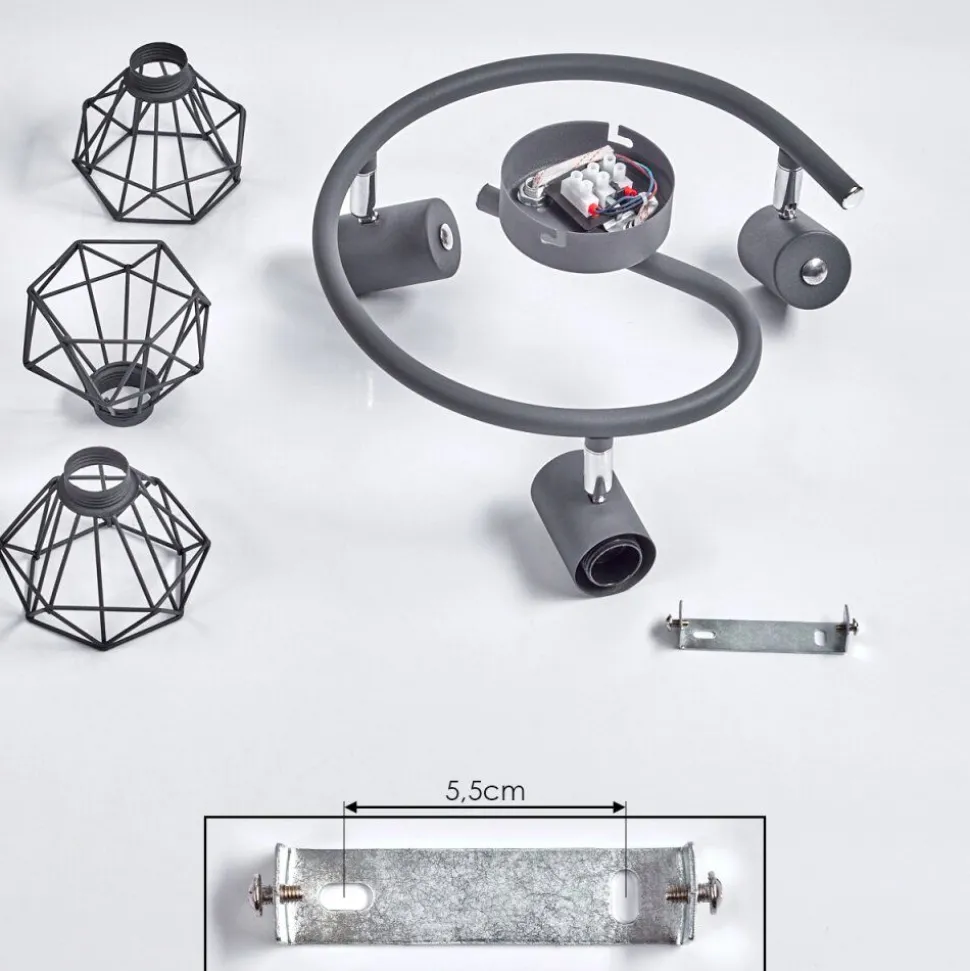 Plafonnier Gullspang Anthracite, Chrome, 3 Lumieres