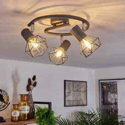 Plafonnier Gullspang Anthracite, Chrome, 3 Lumieres
