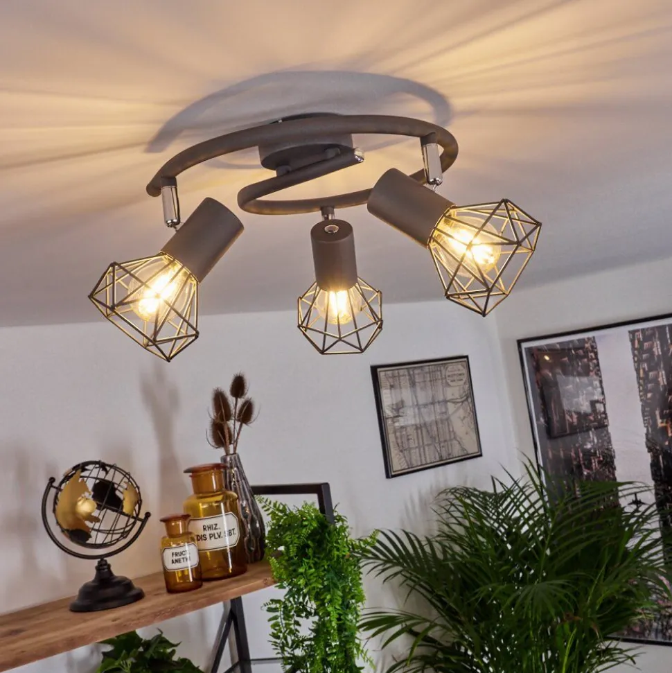 Plafonnier Gullspang Anthracite, Chrome, 3 Lumieres