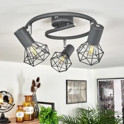 Plafonnier Gullspang Anthracite, Chrome, 3 Lumieres