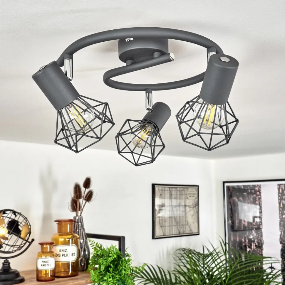 Plafonnier Gullspang Anthracite, Chrome, 3 Lumieres
