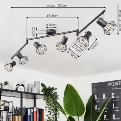 Plafonnier Gullspang Anthracite, 6 Lumieres