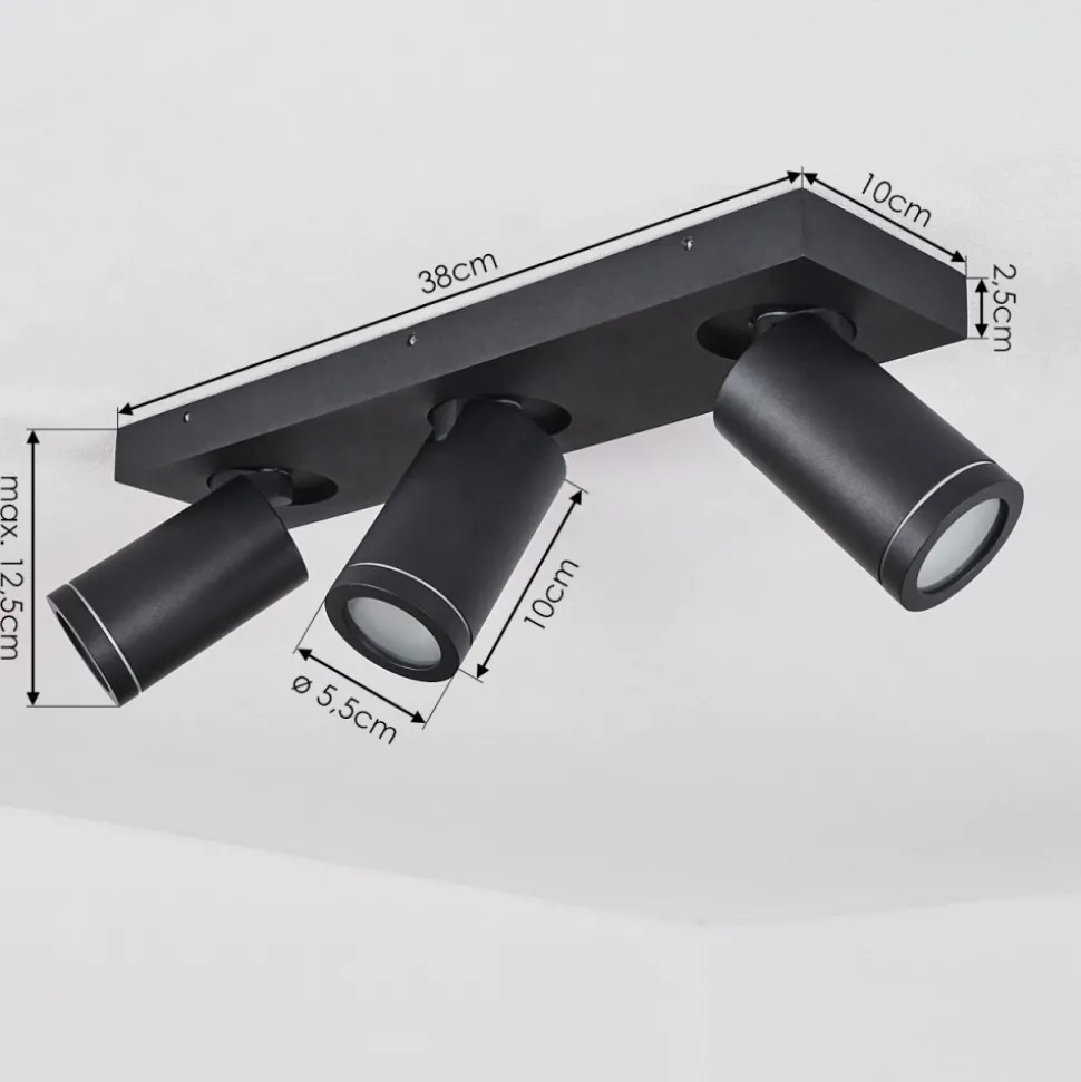 Plafonnier Hakamken Noir, 3 Lumieres