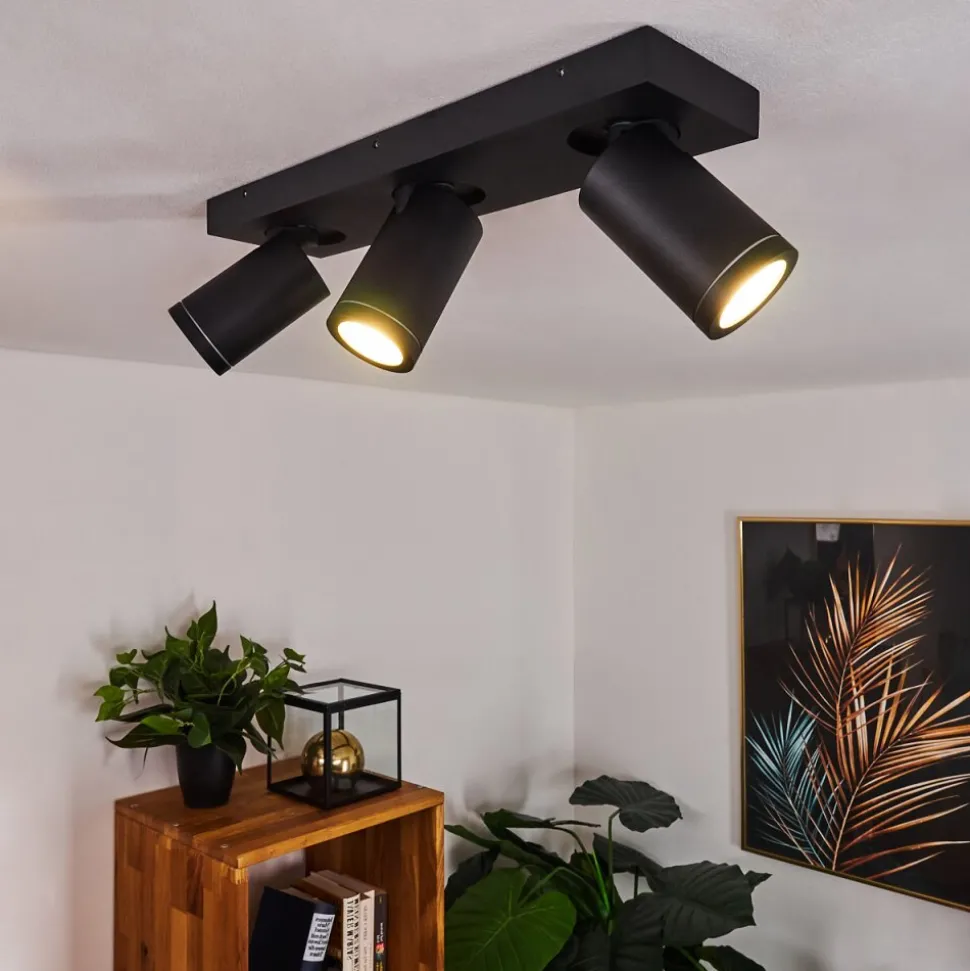 Plafonnier Hakamken Noir, 3 Lumieres