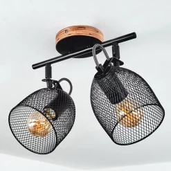 Plafonnier Hakvaag Bois Fonce, Noir, 2 Lumieres