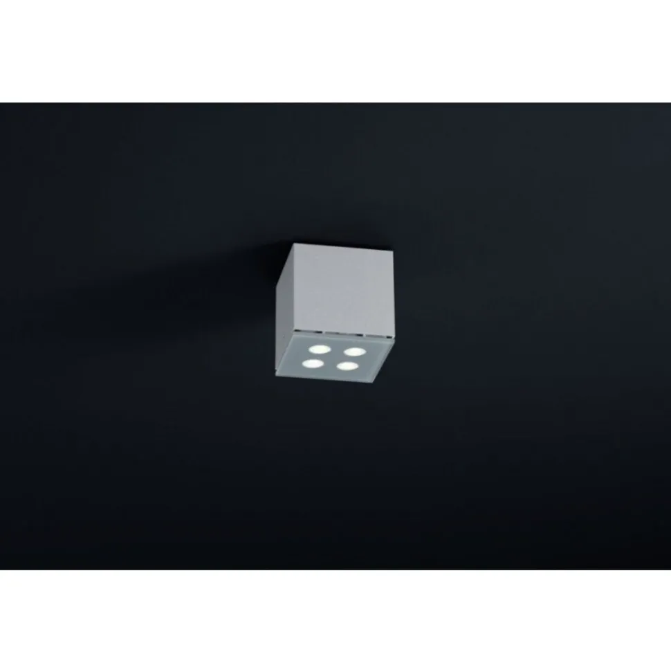 Plafonnier Helestra River Led Argente, 4 Lumieres