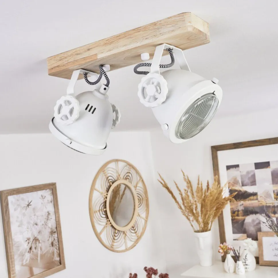 Plafonnier Herford Ecru, Blanc, 2 Lumieres