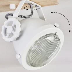 Plafonnier Herford Ecru, Blanc, 2 Lumieres