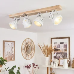 Plafonnier Herford Ecru, Blanc, 4 Lumieres