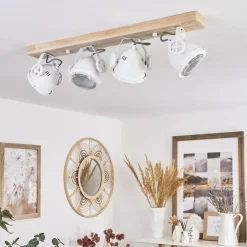 Plafonnier Herford Ecru, Blanc, 4 Lumieres