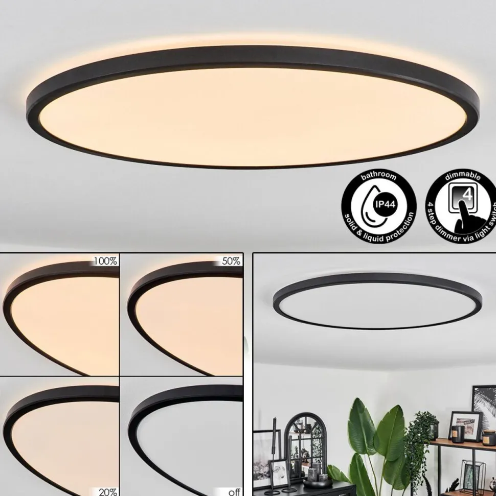 Plafonnier Hooper Led Noir, 1 Lumiere