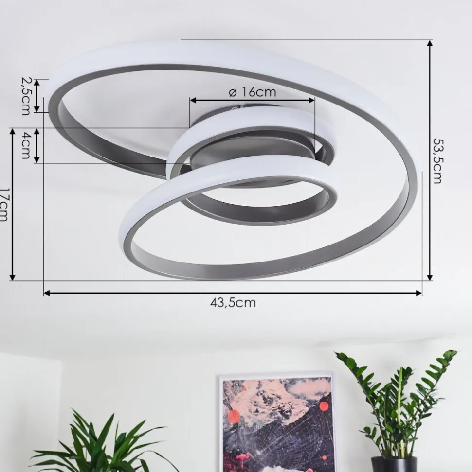 Plafonnier Ignal Led Gris, 1 Lumiere