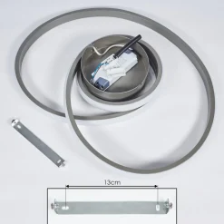 Plafonnier Ignal Led Gris, 1 Lumiere