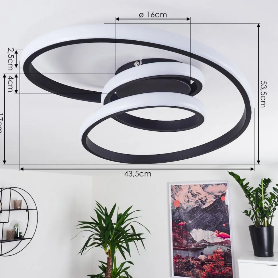 Plafonnier Ignal Led Noir, 1 Lumiere