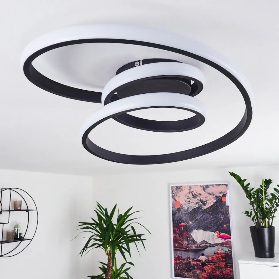 Plafonnier Ignal Led Noir, 1 Lumiere