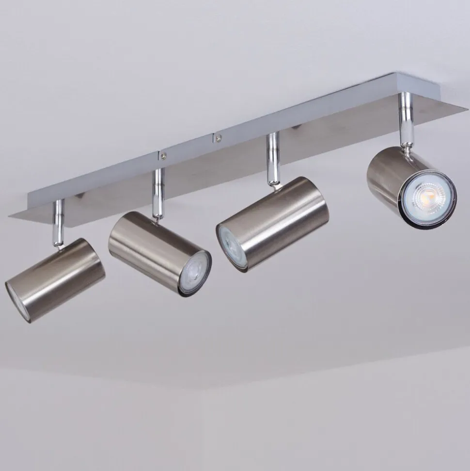 Plafonnier Javel Chrome, Nickel Mat, 4 Lumieres