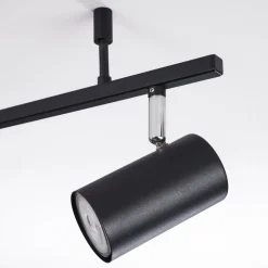 Plafonnier Javel Chrome, Noir, 6 Lumieres