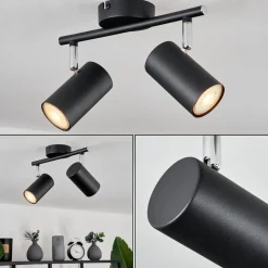 Plafonnier Javel Noir, 2 Lumieres