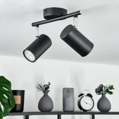Plafonnier Javel Noir, 2 Lumieres