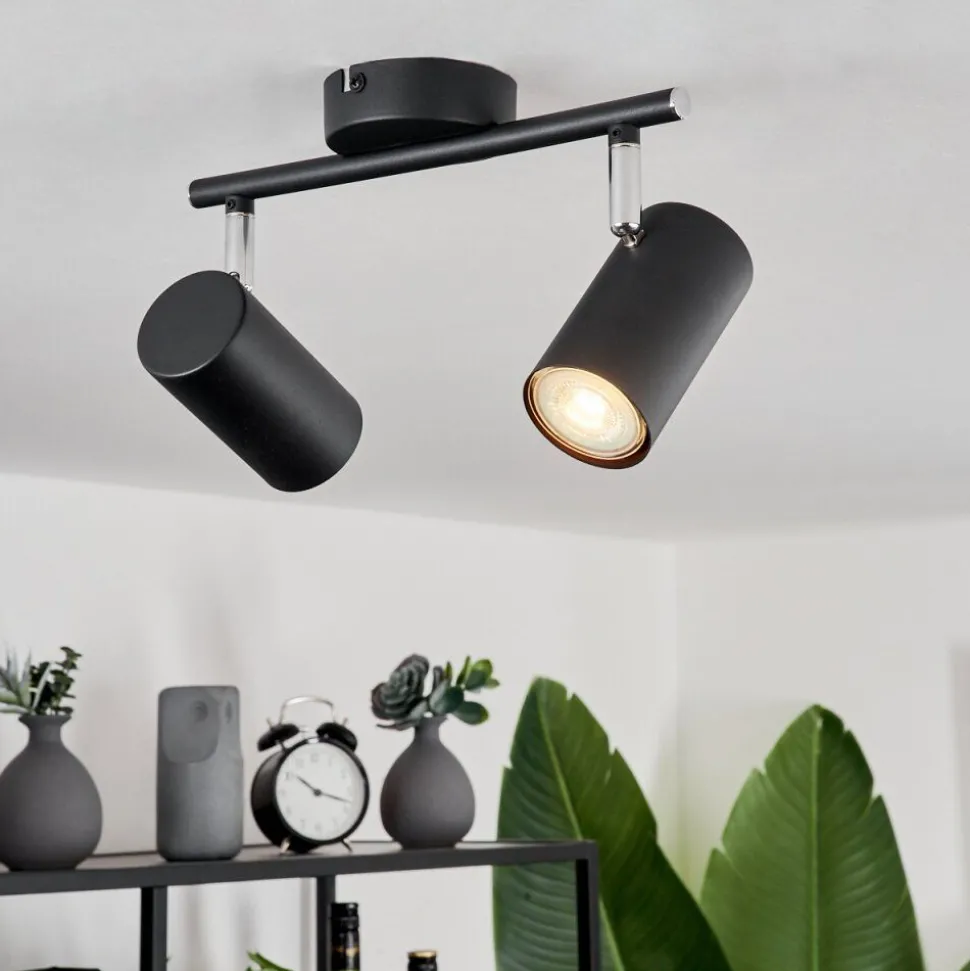 Plafonnier Javel Noir, 2 Lumieres