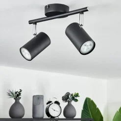 Plafonnier Javel Noir, 2 Lumieres