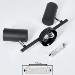 Plafonnier Javel Noir, 2 Lumieres