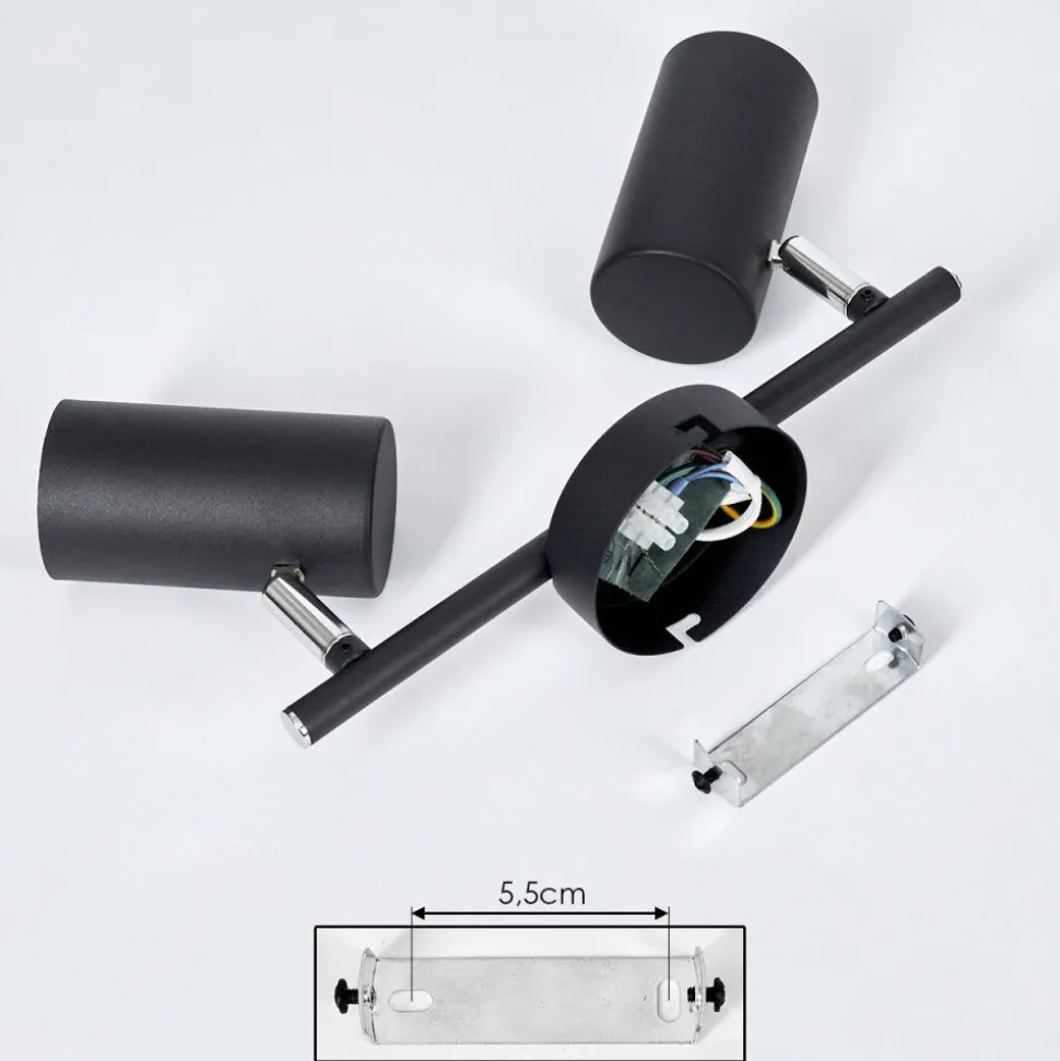 Plafonnier Javel Noir, 2 Lumieres
