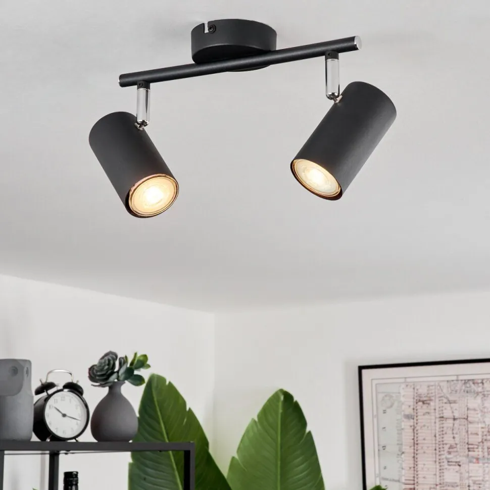 Plafonnier Javel Noir, 2 Lumieres