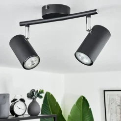 Plafonnier Javel Noir, 2 Lumieres