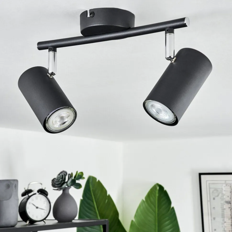Plafonnier Javel Noir, 2 Lumieres