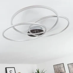 Plafonnier Johsa Led Nickel Mat, Argente, 3 Lumieres