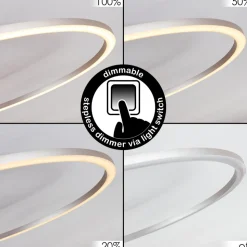 Plafonnier Johsa Led Nickel Mat, Argente, 3 Lumieres