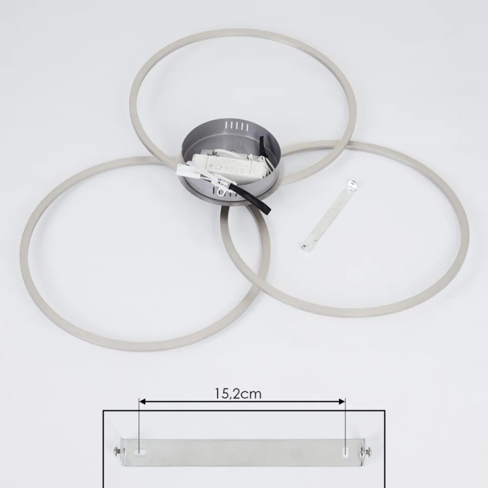 Plafonnier Johsa Led Nickel Mat, Argente, 3 Lumieres