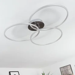 Plafonnier Johsa Led Nickel Mat, Argente, 3 Lumieres