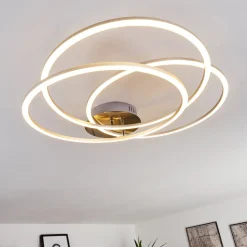 Plafonnier Johsa Led Nickel Mat, Argente, 3 Lumieres