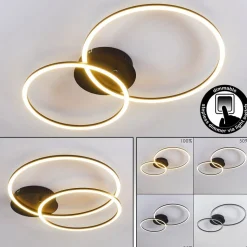 Plafonnier Johsa Led Noir, 2 Lumieres