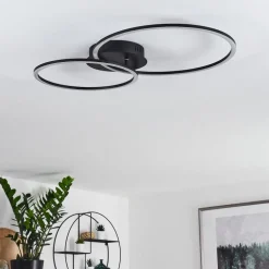 Plafonnier Johsa Led Noir, 2 Lumieres