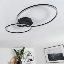 Plafonnier Johsa Led Noir, 2 Lumieres